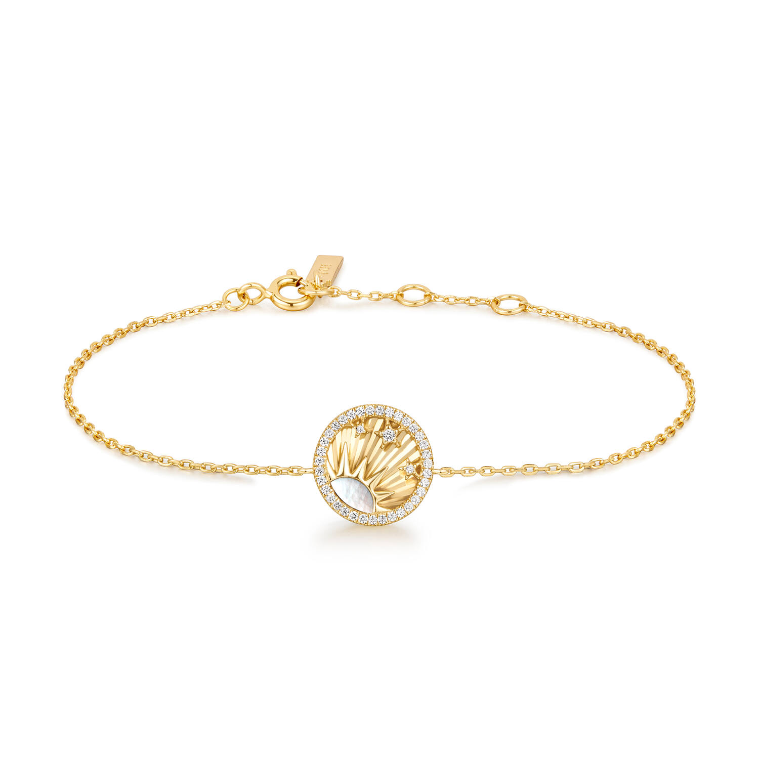  Sunshine Chaser - Zilver / 14kt GP - Zirkonia - 18,5cm